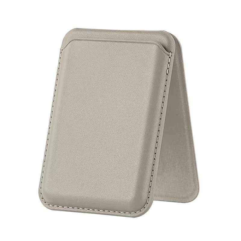 Leather Card Holder with Foldable Phone Stand | MagSafe Compatible, 3-Card Slot