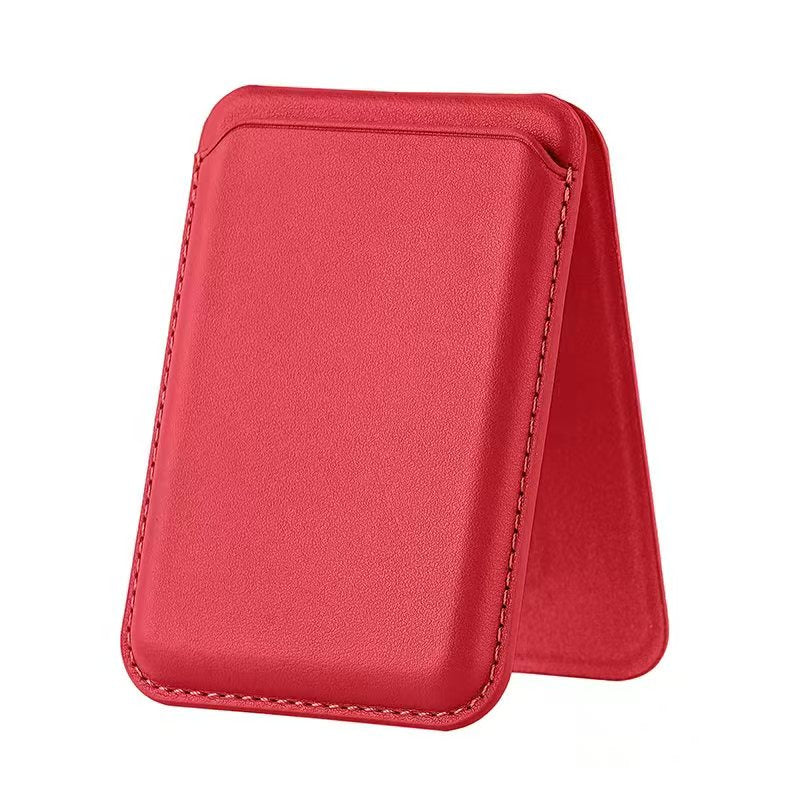 Leather Card Holder with Foldable Phone Stand | MagSafe Compatible, 3-Card Slot