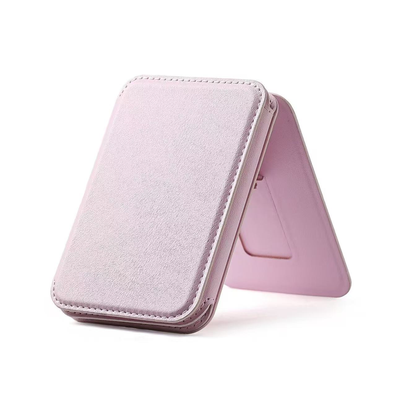 Leather Card Holder with Mirror | Slim Wallet, Makeup Mirror, Custom Branding