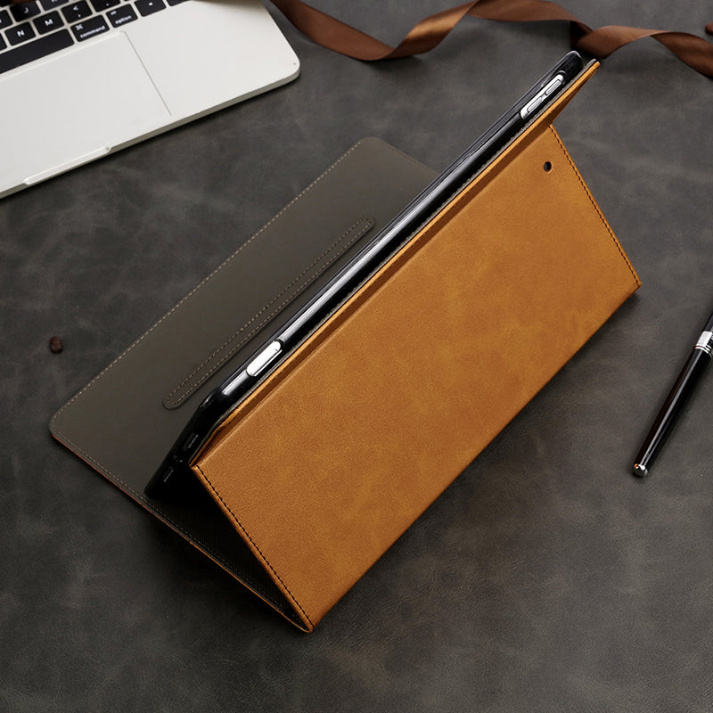 Luxury Leather iPad Case with Kickstand | Pencil Holder, iPad Air/Pro/Mini, OEM
