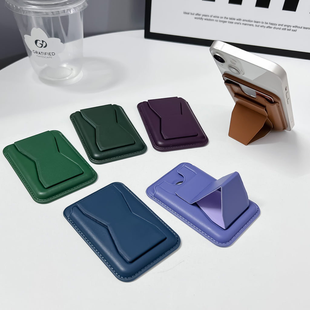 MagSafe Leather Wallet with Foldable Stand | iPhone 12-17, Butterfly Kickstand