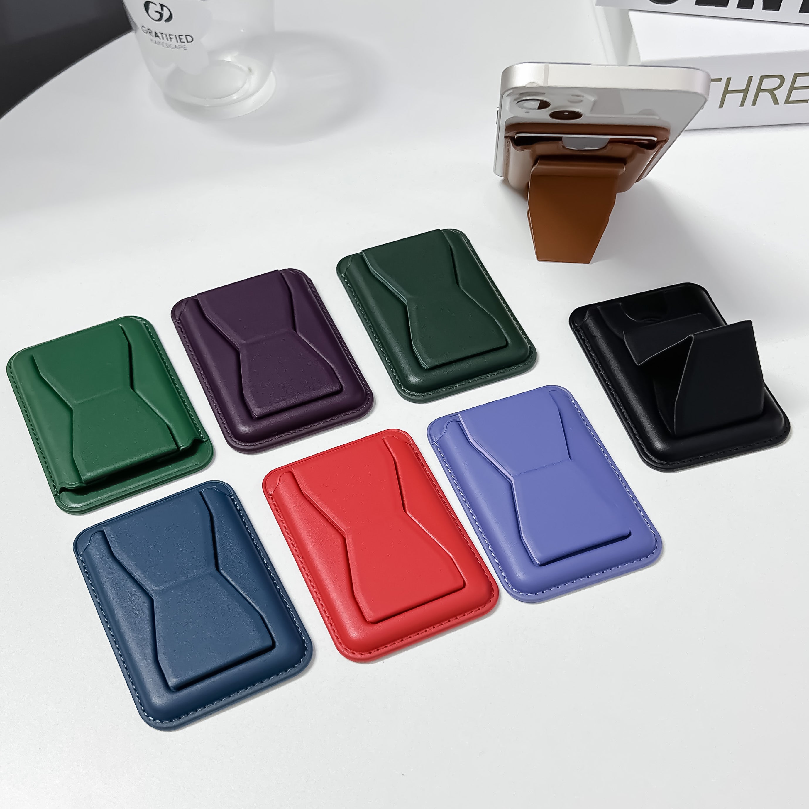 MagSafe Leather Wallet with Foldable Stand | iPhone 12-17, Butterfly Kickstand
