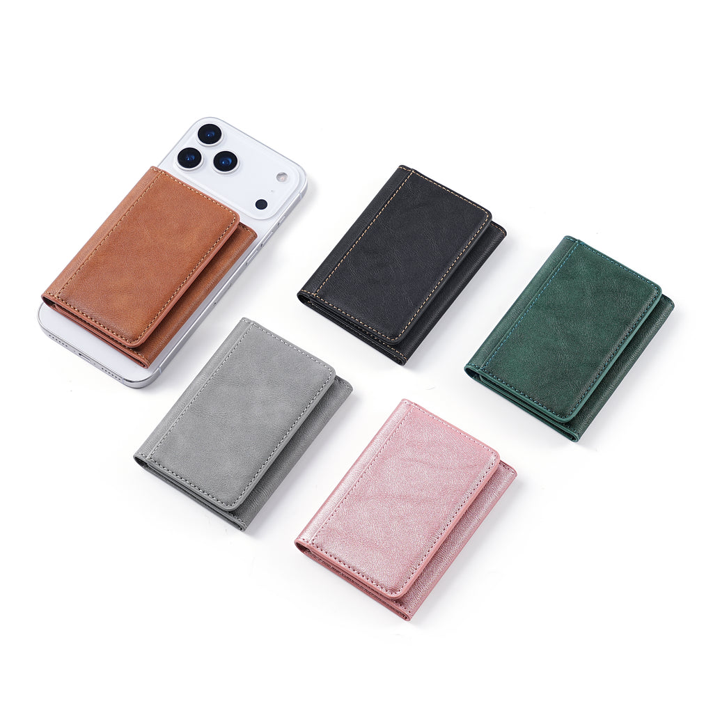 Multi-Slot Leather Card Organizer Wallet | 8+ Cards, Accordion Fan, OEM