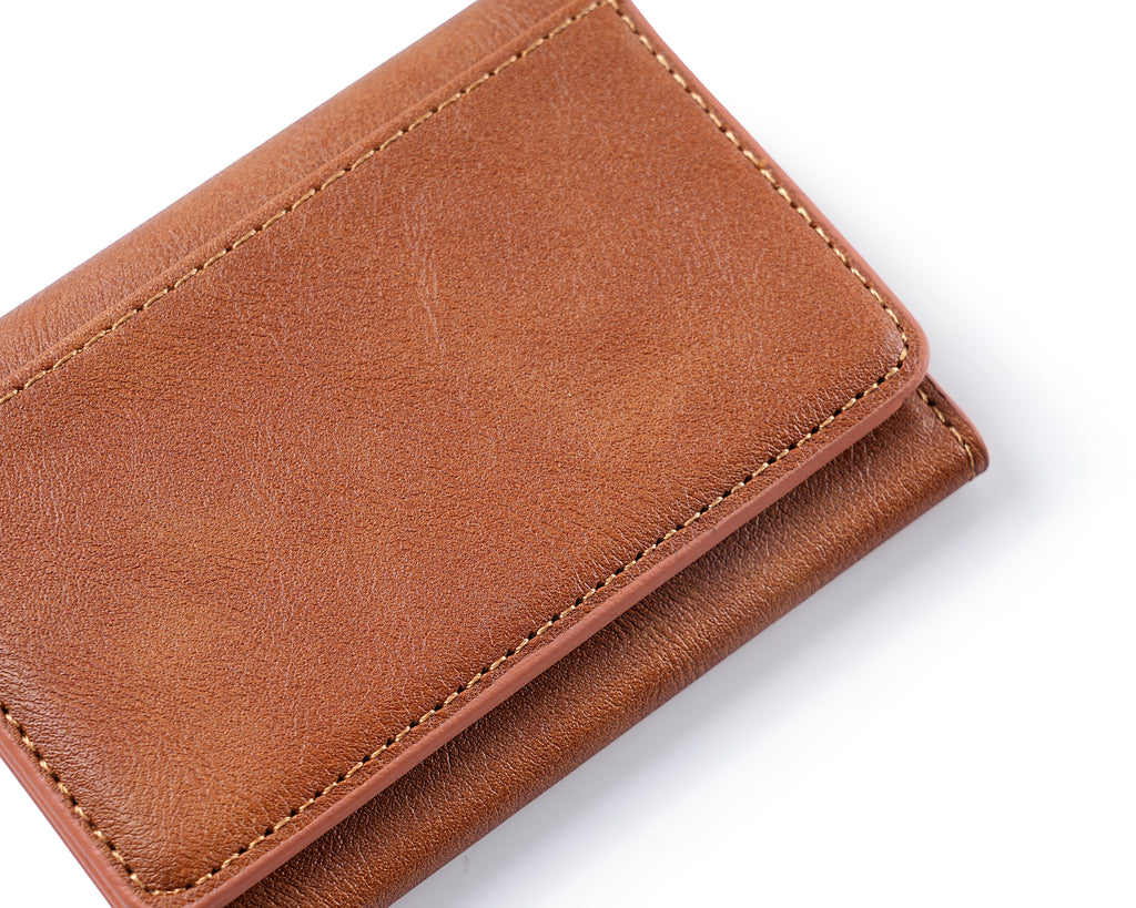 Multi-Slot Leather Card Organizer Wallet | 8+ Cards, Accordion Fan, OEM