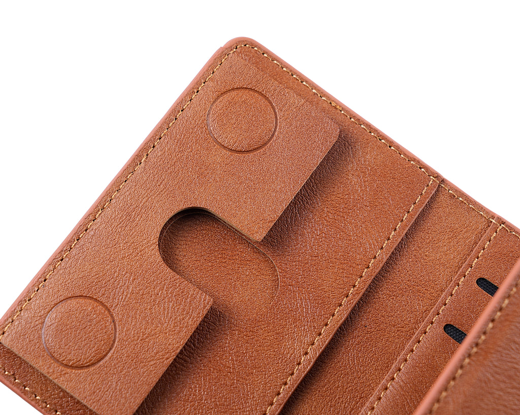 Multi-Slot Leather Card Organizer Wallet | 8+ Cards, Accordion Fan, OEM