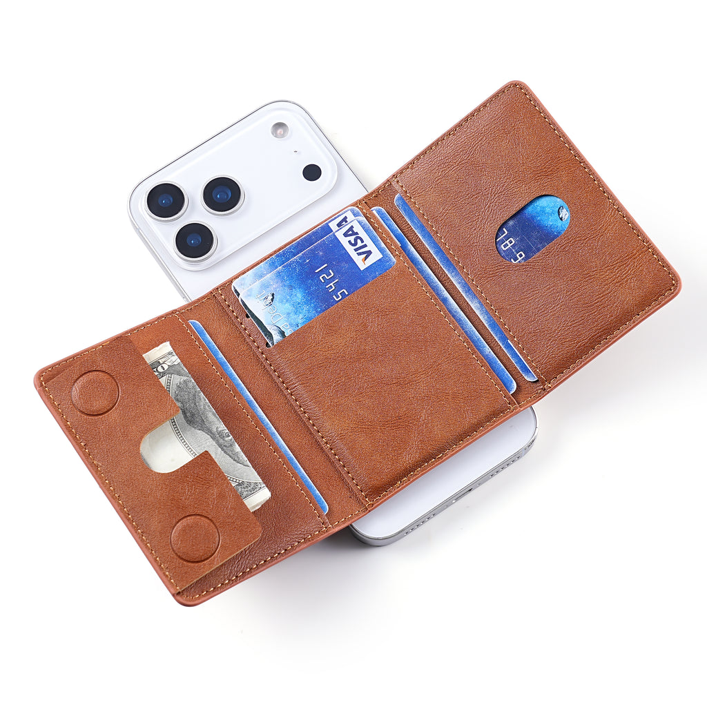 Multi-Slot Leather Card Organizer Wallet | 8+ Cards, Accordion Fan, OEM