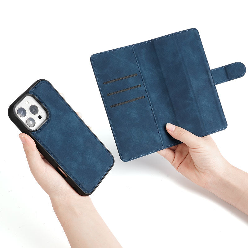 Leather iPhone Wallet Folio Case | Card Slots, Kickstand, iPhone 12-17, OEM