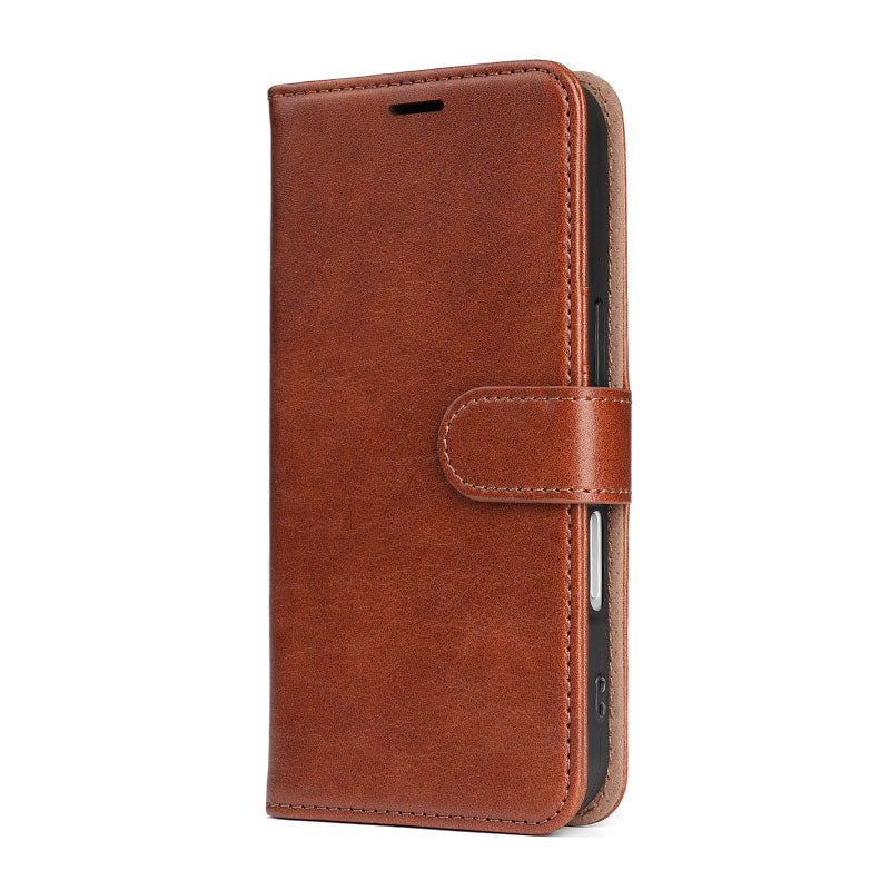 Leather Flip Phone Case with Card Pocket | iPhone 12-17, Magnetic Closure, OEM