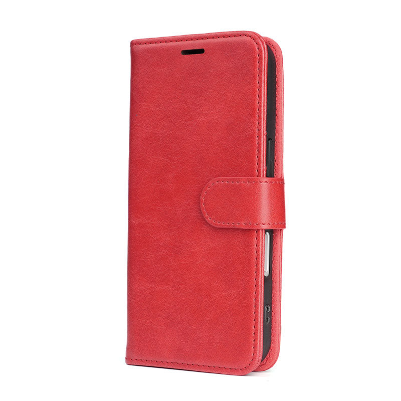 Leather Flip Phone Case with Card Pocket | iPhone 12-17, Magnetic Closure, OEM