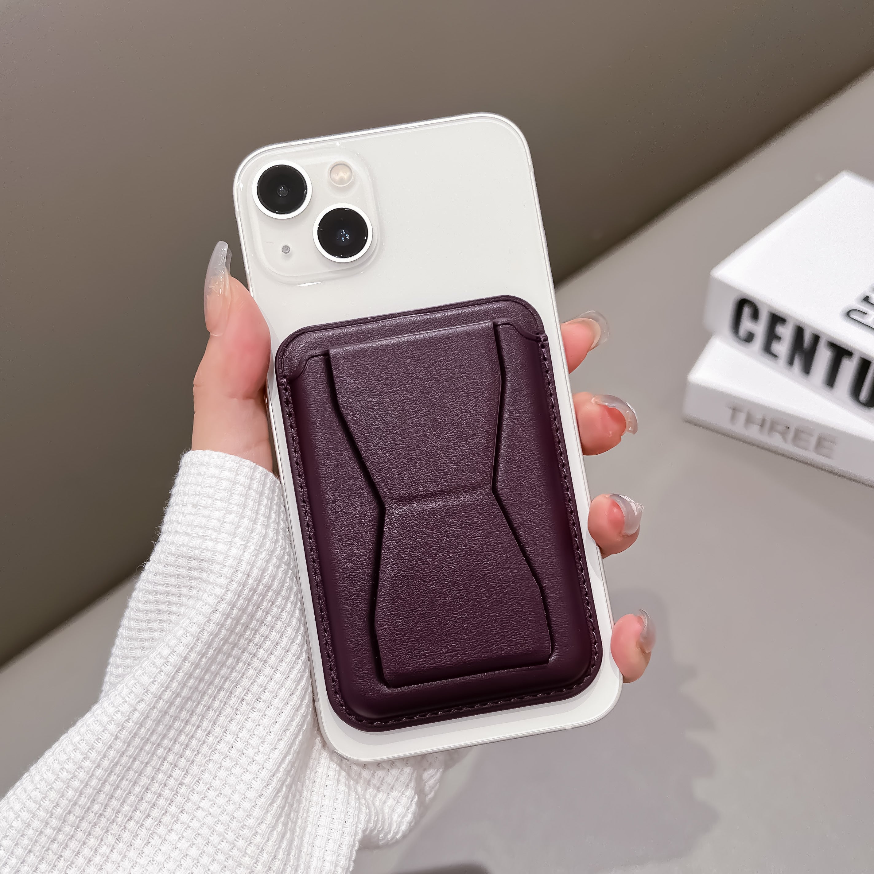 MagSafe Leather Wallet with Foldable Stand | iPhone 12-17, Butterfly Kickstand