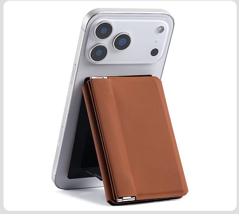 MagSafe Leather Card Holder with Stand | 5-in-1 Wallet, Coin Pouch, iPhone 12-17